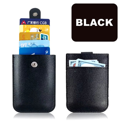 PU Leather Credit Card Holder Bag 5Pcs Slots Men/Women Wallet Bank Leather Wallets with Money Clip Designer Cardholder