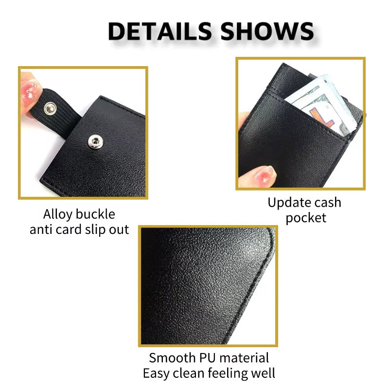 PU Leather Credit Card Holder Bag 5Pcs Slots Men/Women Wallet Bank Leather Wallets with Money Clip Designer Cardholder