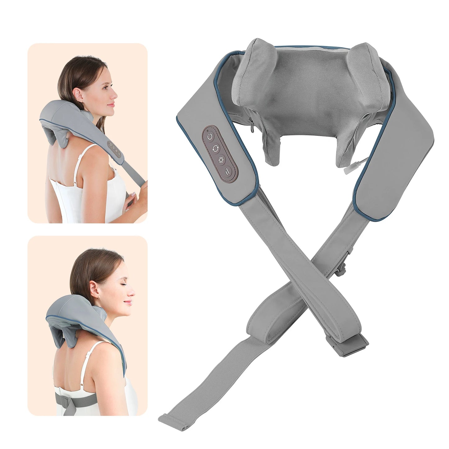 Neck and Back Massager Wireless Neck and Shoulder Kneading Massage Pillow Trapezius Neck Cervical Back Massage Shawl