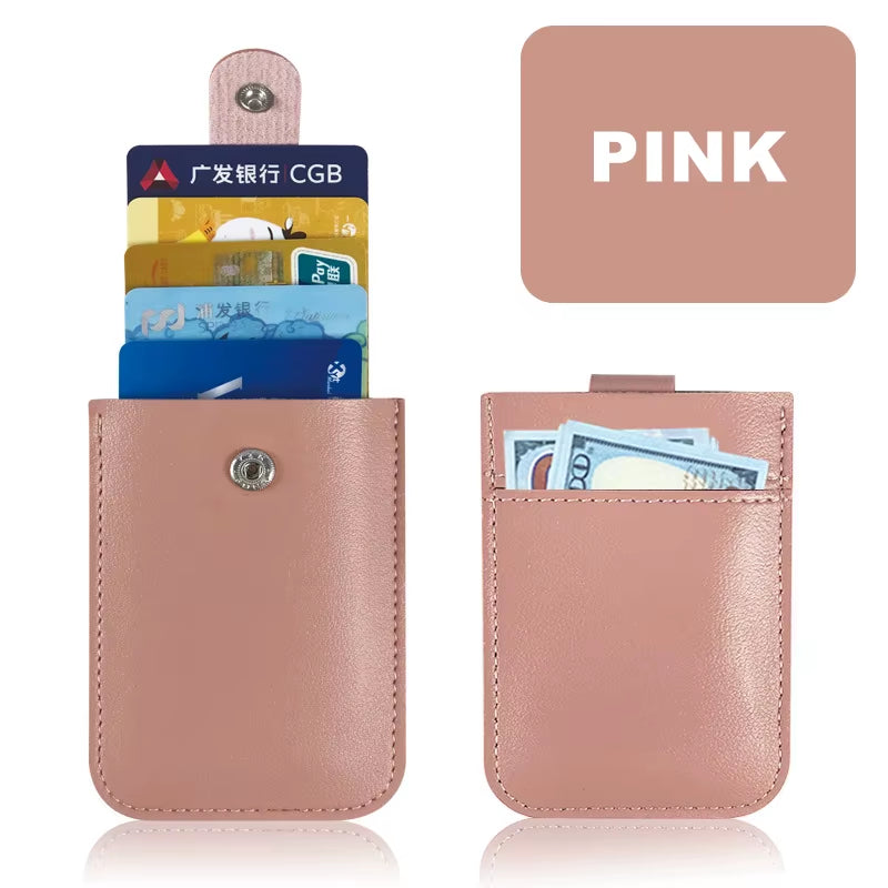 PU Leather Credit Card Holder Bag 5Pcs Slots Men/Women Wallet Bank Leather Wallets with Money Clip Designer Cardholder