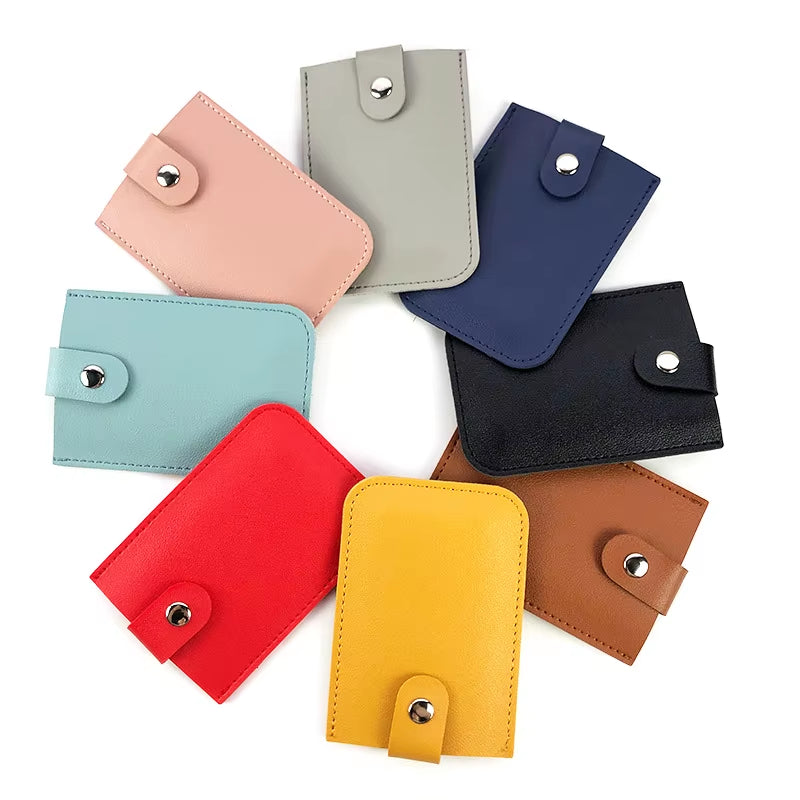 PU Leather Credit Card Holder Bag 5Pcs Slots Men/Women Wallet Bank Leather Wallets with Money Clip Designer Cardholder