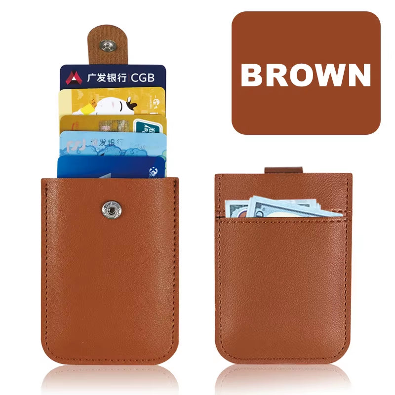 PU Leather Credit Card Holder Bag 5Pcs Slots Men/Women Wallet Bank Leather Wallets with Money Clip Designer Cardholder