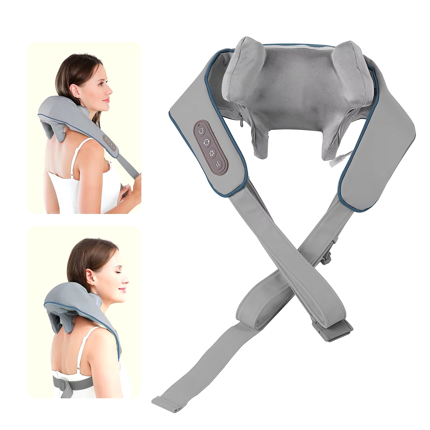 Neck and Back Massager Wireless Neck and Shoulder Kneading Massage Pillow Trapezius Neck Cervical Back Massage Shawl