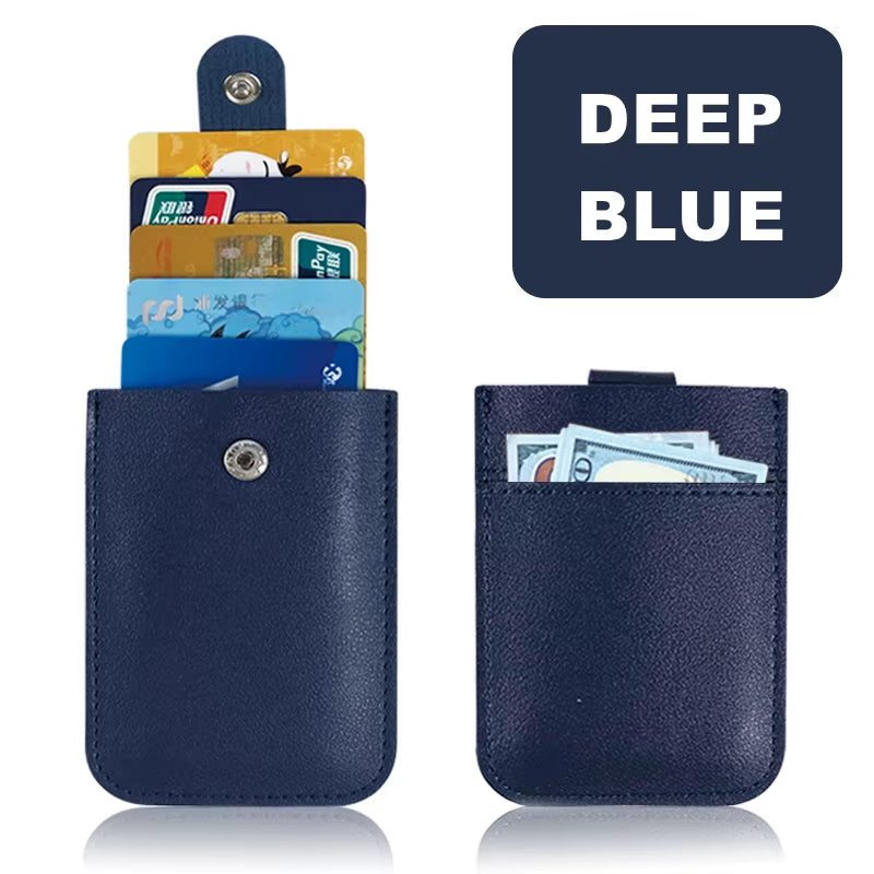 PU Leather Credit Card Holder Bag 5Pcs Slots Men/Women Wallet Bank Leather Wallets with Money Clip Designer Cardholder